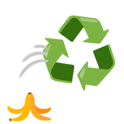 banana and recycling symbol