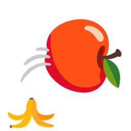 banana and red apple