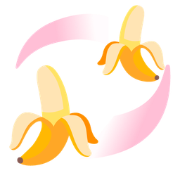 banana and revolving hearts