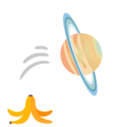 banana and ringed planet