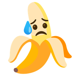 banana and sad but relieved face