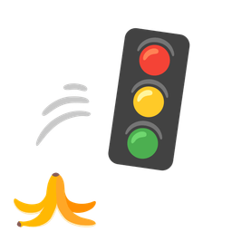 banana and vertical traffic light