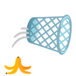 banana and wastebasket