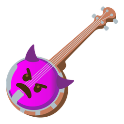 Banjo and Angry face with horns