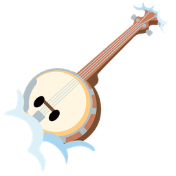 Banjo and Face in clouds