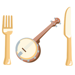 Banjo and Fork and knife with plate
