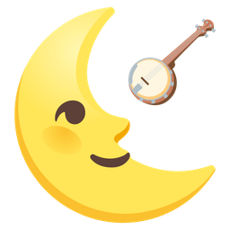 Banjo and Last quarter moon face