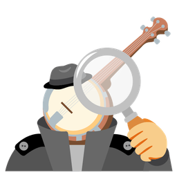 Banjo and Magnifying glass tilted right