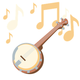 Banjo and Musical notes