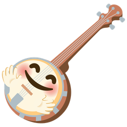 Banjo and Smiling face with open hands