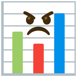 bar chart and angry face