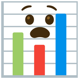 bar chart and anguished face