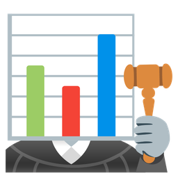 bar chart and balance scale