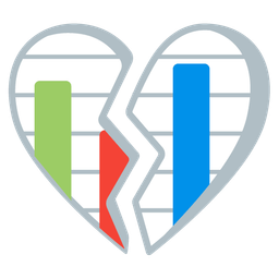 bar chart and broken heart