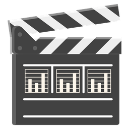 bar chart and clapper board