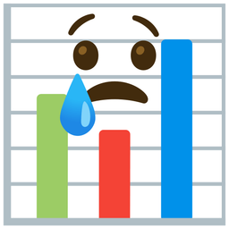 bar chart and crying face