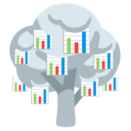 bar chart and deciduous tree