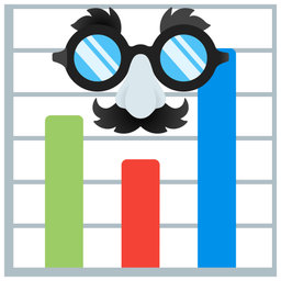 bar chart and disguised face
