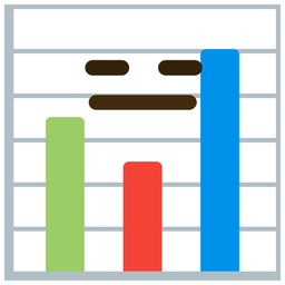 bar chart and expressionless face