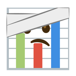 bar chart and face with head-bandage