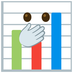 bar chart and face with open eyes and hand over mouth