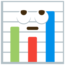 bar chart and face with rolling eyes