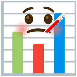 bar chart and face with thermometer