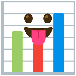 Bar chart and Face with tongue