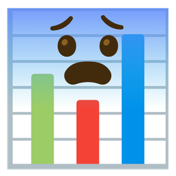 bar chart and fearful face