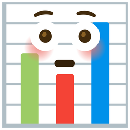 bar chart and flushed face