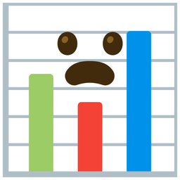 bar chart and frowning face with open mouth