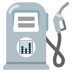 bar chart and fuel pump