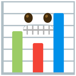 bar chart and grimacing face