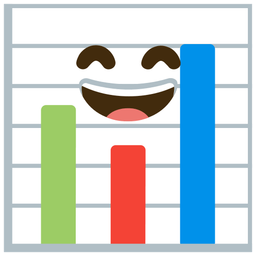 Bar chart and Grinning face with smiling eyes