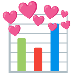 bar chart and heart with arrow