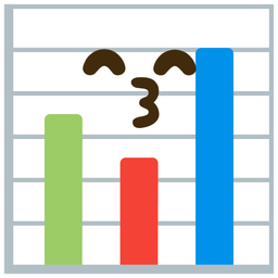 Bar chart and Kissing face with smiling eyes