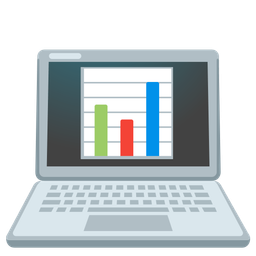 bar chart and laptop