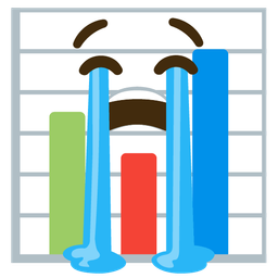 bar chart and loudly crying face