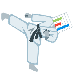 bar chart and martial arts uniform