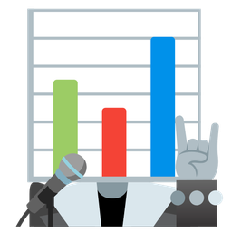 bar chart and microphone