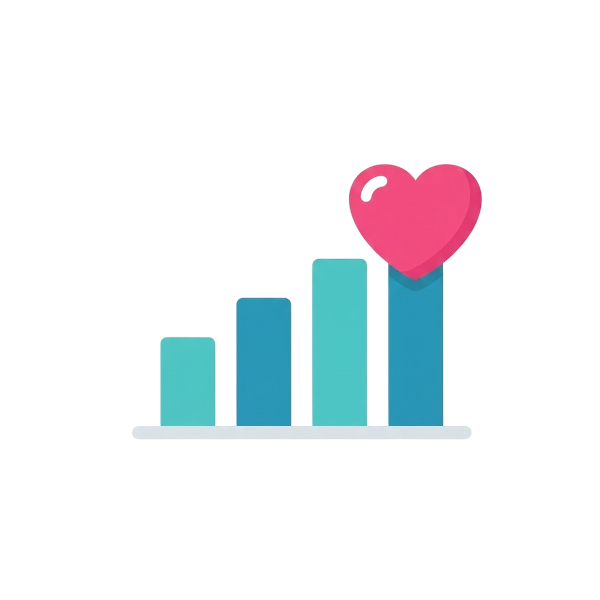 Bar chart and Pink heart