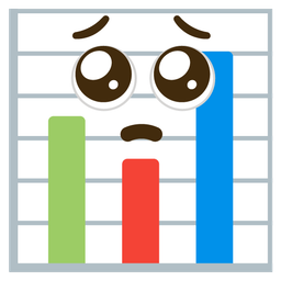 bar chart and pleading face