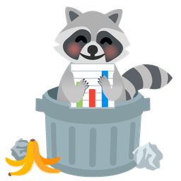 bar chart and raccoon