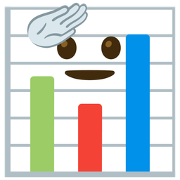 bar chart and saluting face