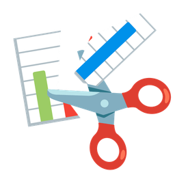 bar chart and scissors