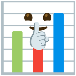bar chart and shushing face