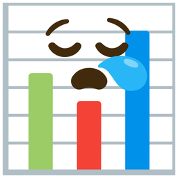bar chart and sleepy face