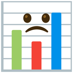 bar chart and slightly frowning face