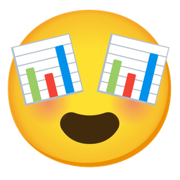 Bar chart and Smiling face with heart-eyes