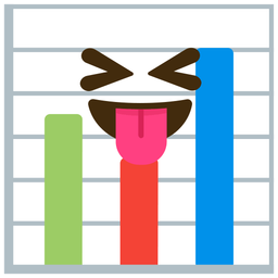 Bar chart and Squinting face with tongue